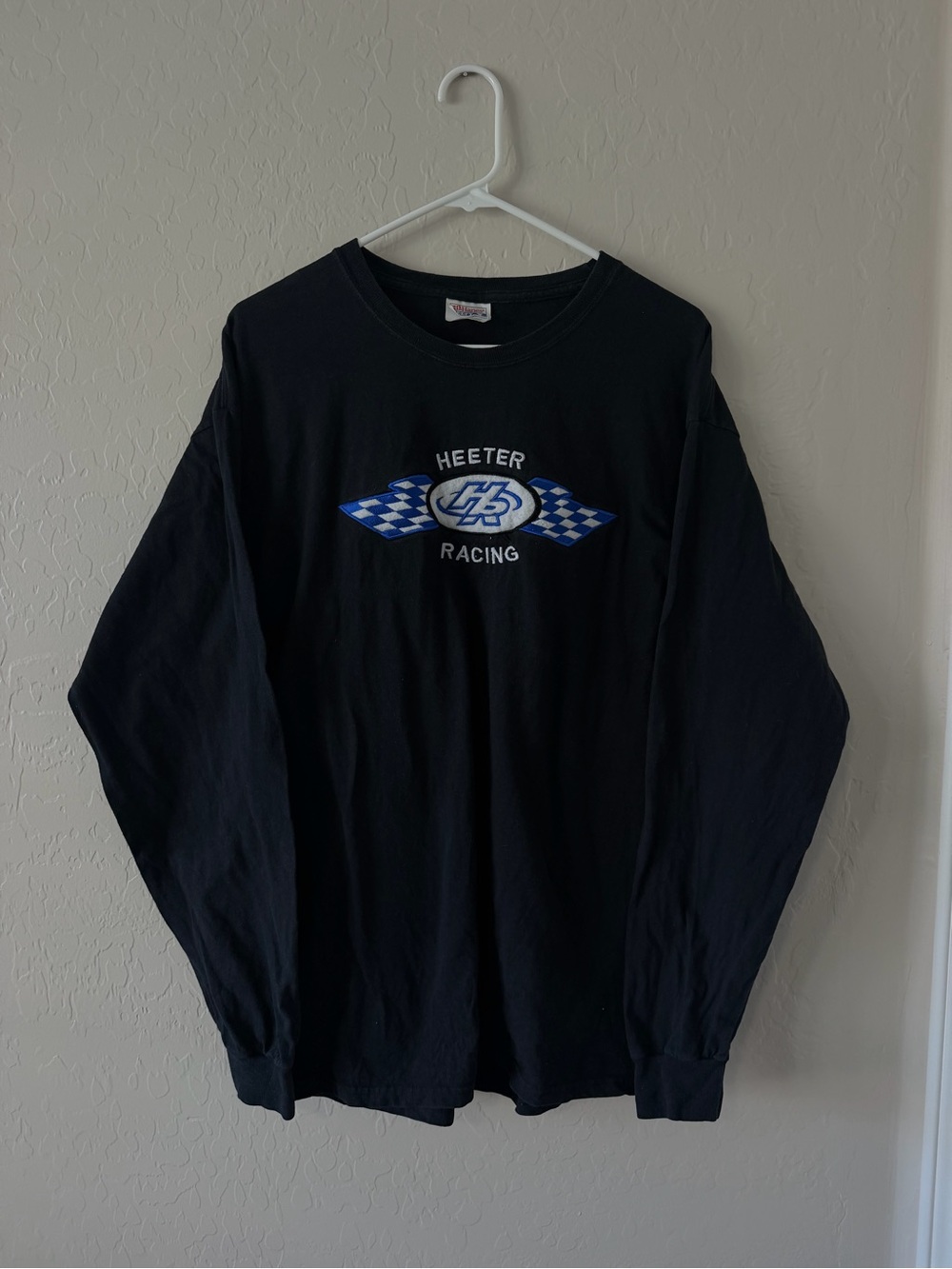 Y2K Heeter Rancing Men's Black Long-Sleeve Graphic Shirt size L